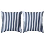 Vidaxl oreiller d'ext�rieur lot de 2 impression rayure 45 x 45 cm bleu