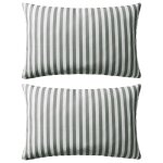 Vidaxl oreiller d'ext�rieur lot de 2 impression rayure 60 x 40 cm gris