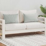 Vidaxl oreiller d'extrieur lot de 2 impression rayure 60 x 40 cm gris
