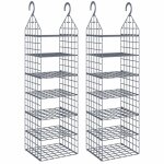 Vidaxl organisateur de garde - robe suspendu avec 7 �tag�res 2 pcs