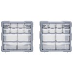 Vidaxl organisateurs multi - tiroirs avec 12 tiroirs 2 pcs 26, 5x16x26 cm