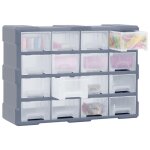 Vidaxl organisateur multi - tiroirs avec 16 tiroirs centraux 52x16x37 cm