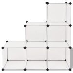 Vidaxl organisateur de rangement cube avec 6 compartiments blanc