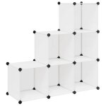 Vidaxl organisateur de rangement cube avec 6 compartiments blanc