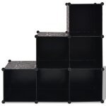 Vidaxl organisateur de rangement cube avec 6 compartiments noir