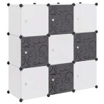 Vidaxl organisateur de rangement cube avec 9 compartiments noir / blanc