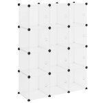 Vidaxl organiseur de rangement en cube avec 12 cubes et portes en pp transparent