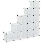 Vidaxl organiseur de rangement en cube avec 15 cubes et portes en pp transparent