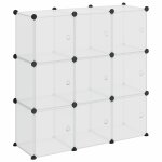 Vidaxl organiseur de rangement avec 9 cubes et portes transparent