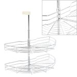 Vidaxl panier  2 niveaux mtallique de cuisine 180 degrs 75x38x80 cm