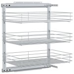 Vidaxl panier  3 niveaux mtallique de cuisine 47x35x56 cm