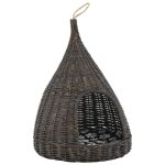 Vidaxl panier pour chats avec coussin gris 40x60 cm saule naturel