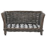 Vidaxl panier pour chiens avec coussin gris 50x33x30 cm saule naturel