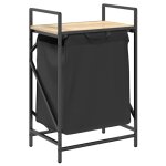 Vidaxl panier � linge 1 compartiment avec �tag�re en ch�ne sonoma