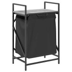 Vidaxl panier � linge 1 compartiment avec �tag�re gris sonoma