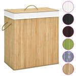 Vidaxl panier � linge avec 2 sections bambou 100 l