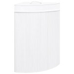 Vidaxl panier  linge d'angle bambou blanc 60 l