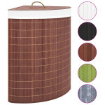 Vidaxl panier � linge d'angle bambou marron 60 l