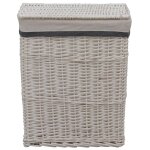 Vidaxl panier  linge blanc saule