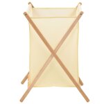 Vidaxl panier  linge bois de cdre et textile beige 42 x 41 x 64 cm