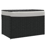 Vidaxl panier � linge avec couvercle noir 55, 5x35x34 cm r�sine tress�e
