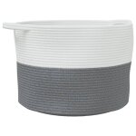 Vidaxl panier à linge gris et blanc Ø55x36 cm coton Vidaxl panier à linge gris et blanc Ø55x36 cm coton