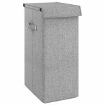 Vidaxl panier � linge pliable gris 26x34, 5x59, 5 cm tissu en faux lin