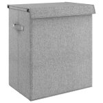 Vidaxl panier  linge pliable gris 51x34, 5x59 cm tissu en faux lin