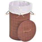 Vidaxl panier  linge rond bambou marron