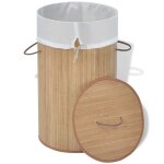 Vidaxl panier � linge rond bambou naturel