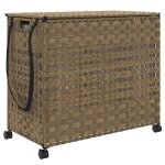 Vidaxl panier  linge avec roulettes 66x35x60 cm rsine tresse