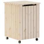 Vidaxl panier � linge et roulettes rana 45x45x64 cm bois massif de pin