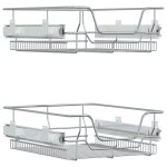 Vidaxl paniers mtalliques coulissants 2 pcs argent 45 cm