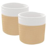 Vidaxl paniers de rangement 2 pcs beige et blanc 28x28 cm coton