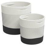 Vidaxl paniers de rangement 2 pcs blanc et noir coton Vidaxl paniers de rangement 2 pcs blanc et noir coton