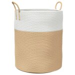 Vidaxl panier de rangement beige et blanc �38x46 cm coton