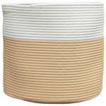 Vidaxl panier de rangement beige et blanc �40x35 cm coton