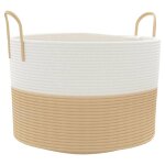 Vidaxl panier de rangement beige et blanc Ø51x33 cm coton Vidaxl panier de rangement beige et blanc Ø51x33 cm coton