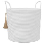 Vidaxl panier de rangement blanc 40x35 cm coton