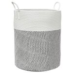 Vidaxl panier de rangement gris et blanc 38x46 cm coton