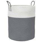 Vidaxl panier de rangement gris et blanc 38x46 cm coton
