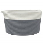 Vidaxl panier de rangement gris et blanc �40x25 cm coton