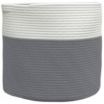 Vidaxl panier de rangement gris et blanc �40x35 cm coton