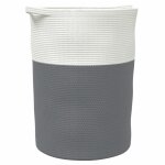 Vidaxl panier de rangement gris et blanc 49x65 cm coton