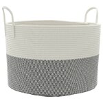 Vidaxl panier de rangement gris et blanc 51x33 cm coton