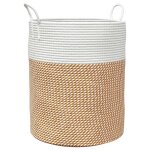 Vidaxl panier de rangement marron et blanc �38x46 cm coton