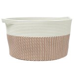 Vidaxl panier de rangement marron et blanc �40x25 cm coton
