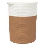 Vidaxl panier de rangement marron et blanc 49x65 cm coton