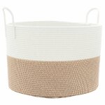 Vidaxl panier de rangement marron et blanc 51x33 cm coton