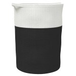 Vidaxl panier de rangement noir et blanc 49x65 cm coton